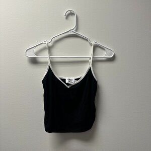 Princess Polly Black and White Trim Tank Top